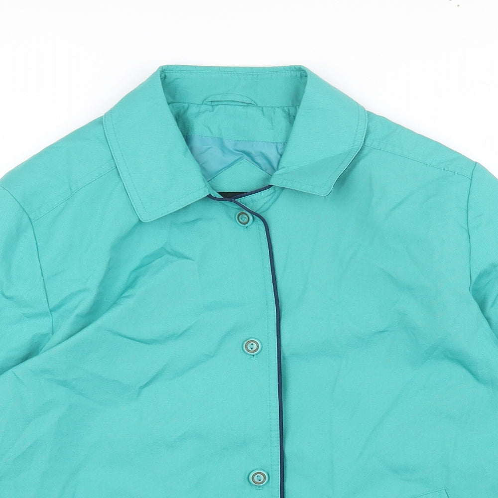 David Barry Womens Green Jacket Coat Size 10 Button