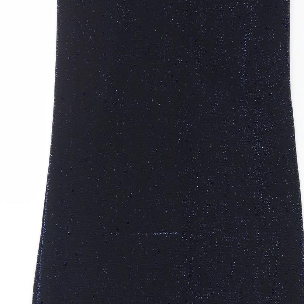 New Look Womens Blue Nylon Maxi Size 10 Cowl Neck Pullover