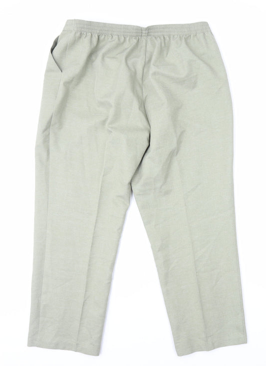 Marks and Spencer Womens Green Polyester Straight Jeans Size 18 L26 in Regular