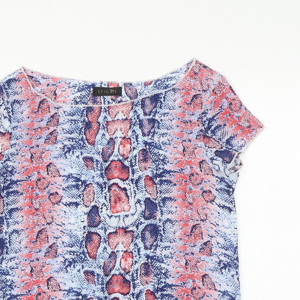 Tricot Womens Multicoloured Animal Print Polyester Basic Blouse Size XS Round Neck - snake