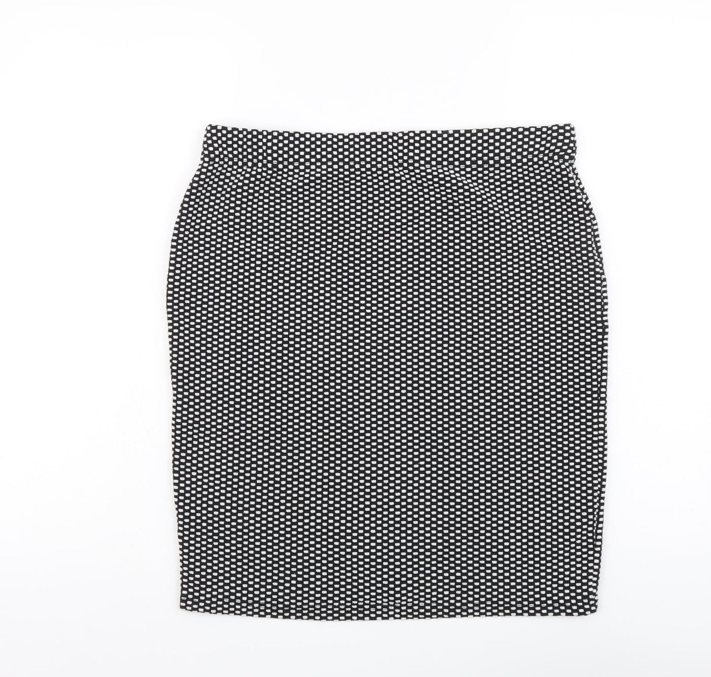 M&Co Womens Black Geometric Polyester Straight & Pencil Skirt Size 12
