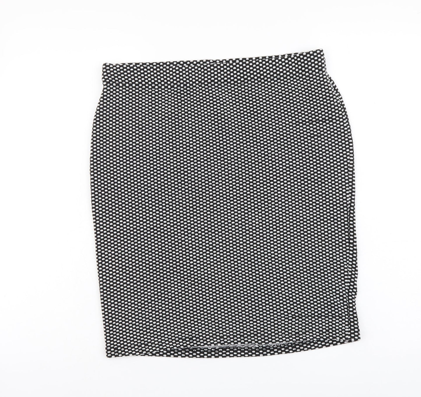 M&Co Womens Black Geometric Polyester Straight & Pencil Skirt Size 12