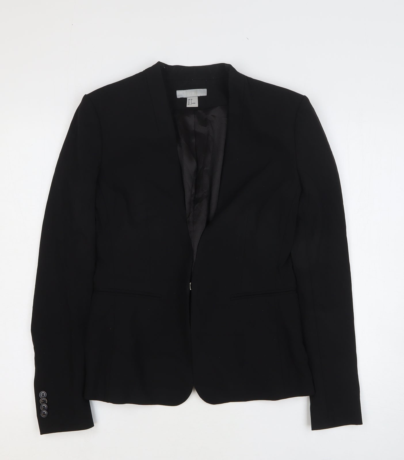 H&M Womens Black Jacket Blazer Size 10 Buckle