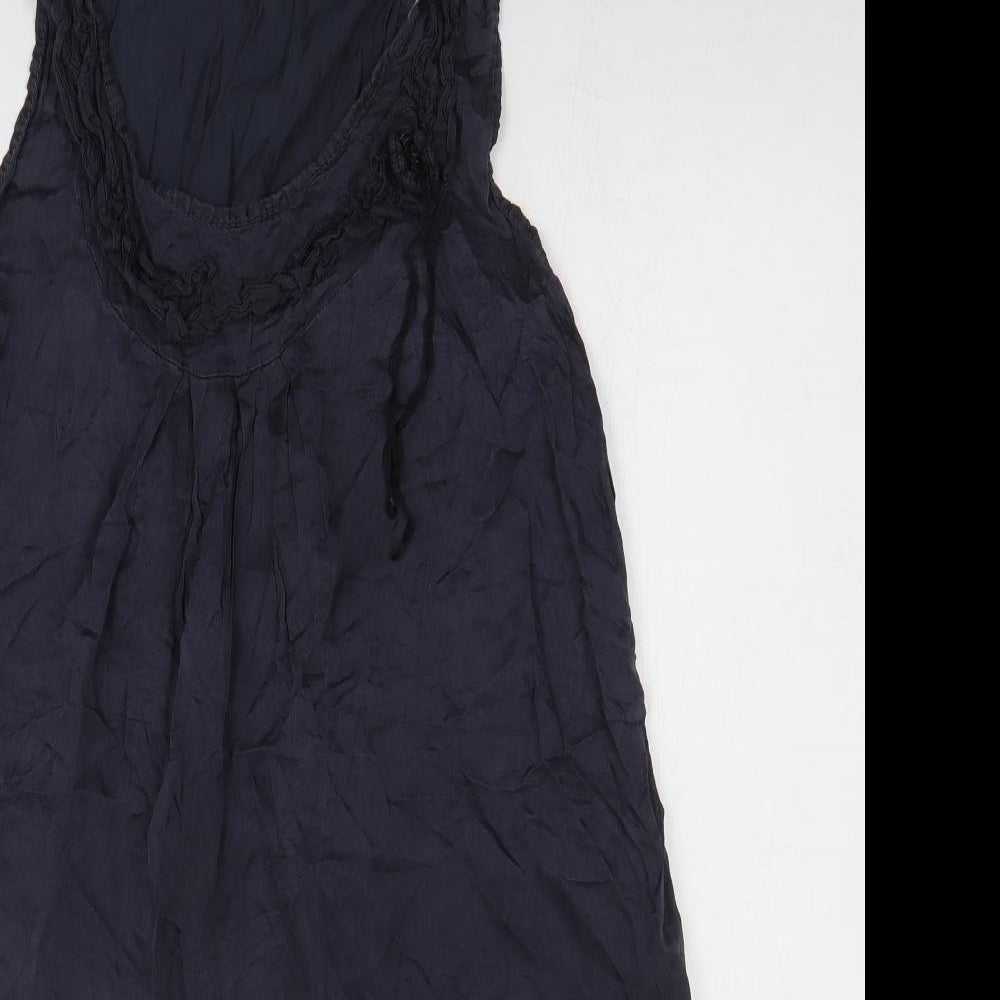 Preworn Womens Black Polyester Tank Dress Size L Boat Neck Pullover