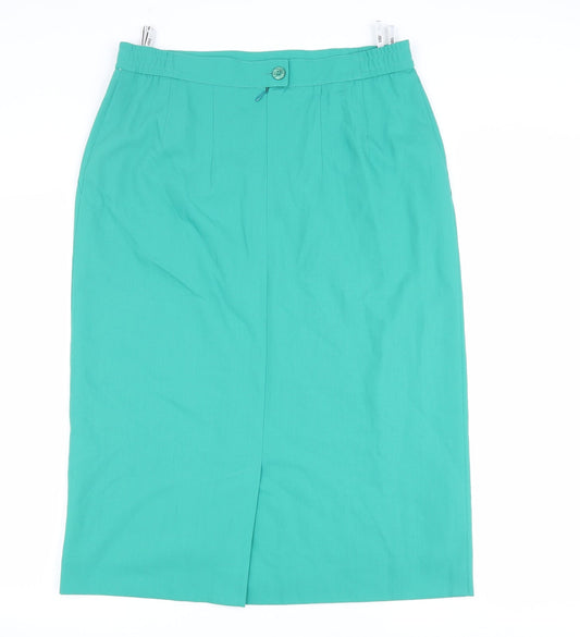 ara Womens Green Polyester Straight & Pencil Skirt Size 16 Zip