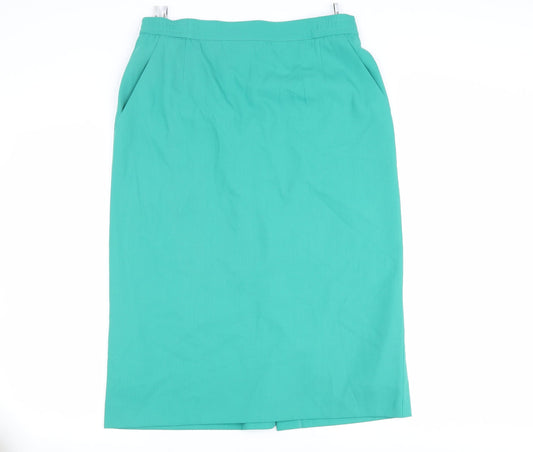 ara Womens Green Polyester Straight & Pencil Skirt Size 16 Zip