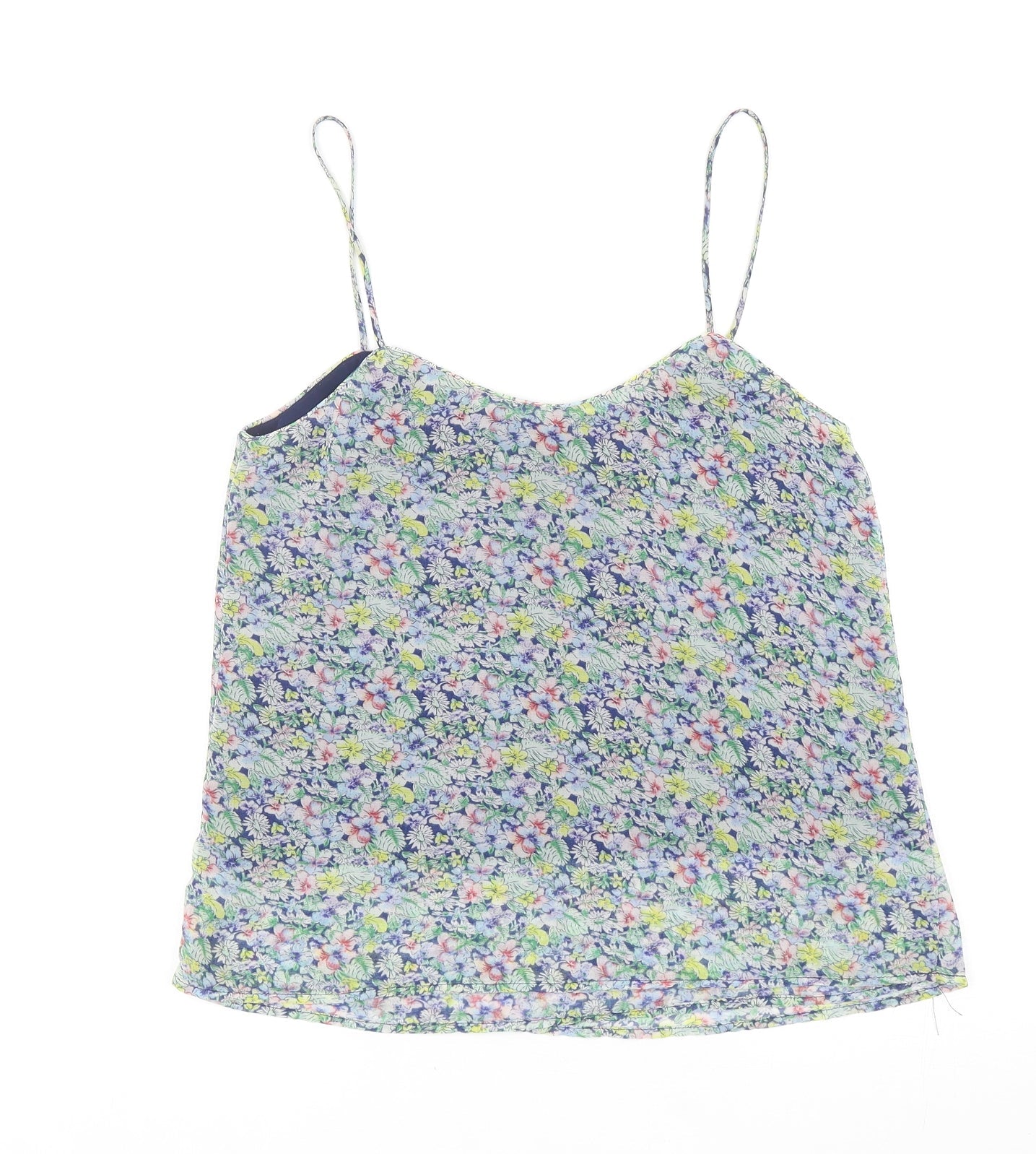 Mango Womens Multicoloured Floral Polyester Camisole Tank Size S Scoop Neck