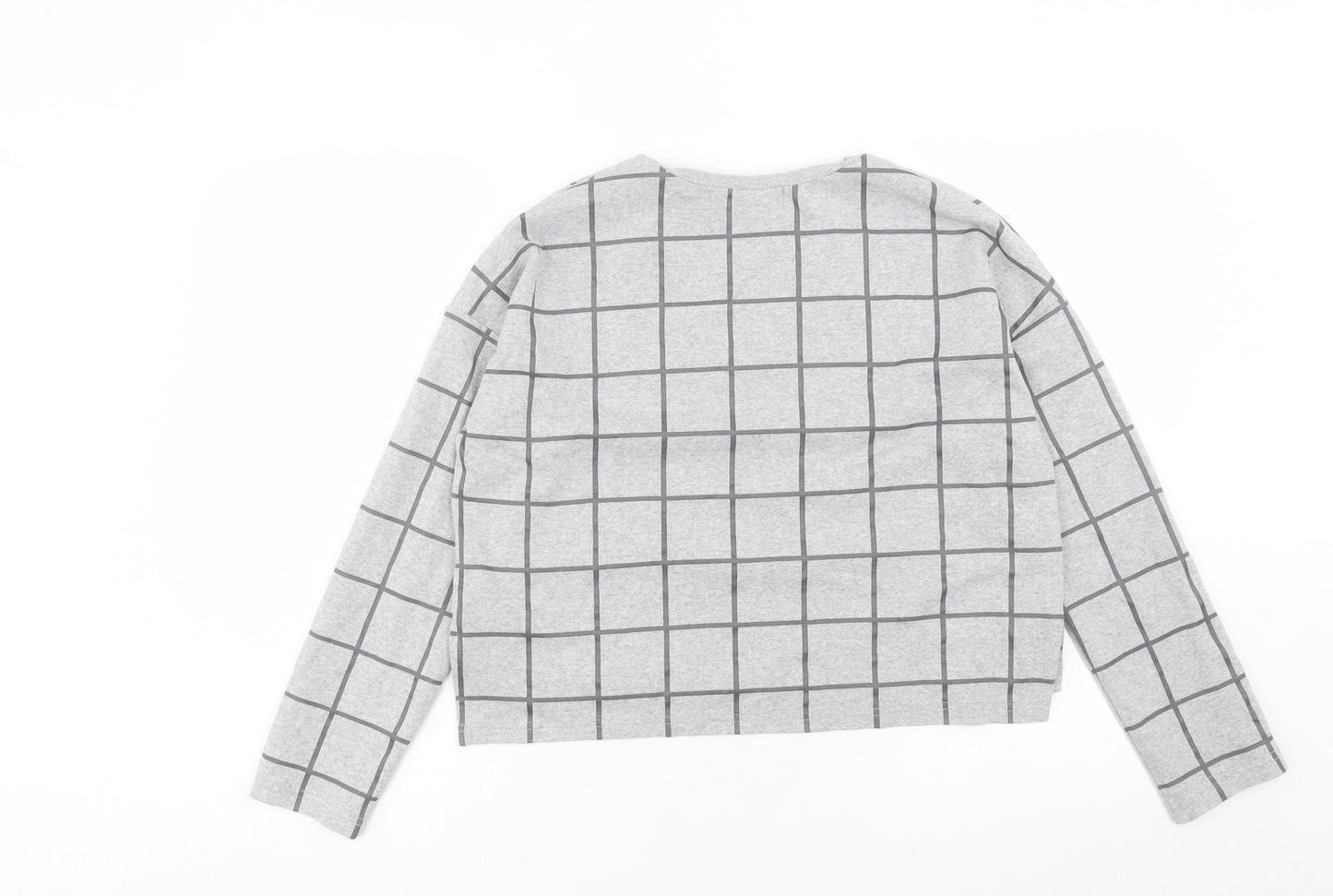 Primark Womens Grey Check Polyester Pullover Sweatshirt Size S Pullover - Size 10-12
