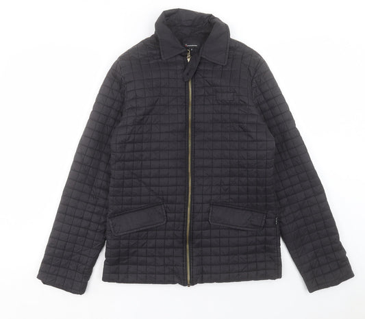 Marks and Spencer Womens Black Quilted Jacket Size S Button