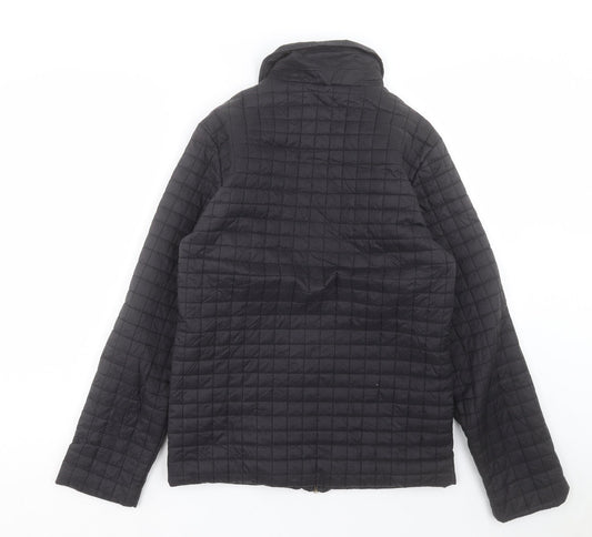Marks and Spencer Womens Black Quilted Jacket Size S Button