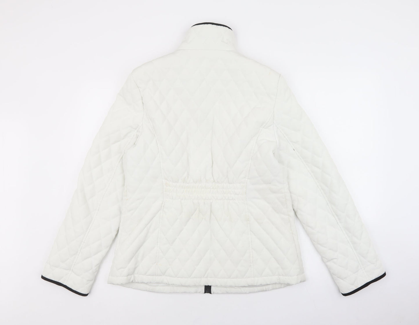 Gallery Womens White Quilted Coat Size M Zip