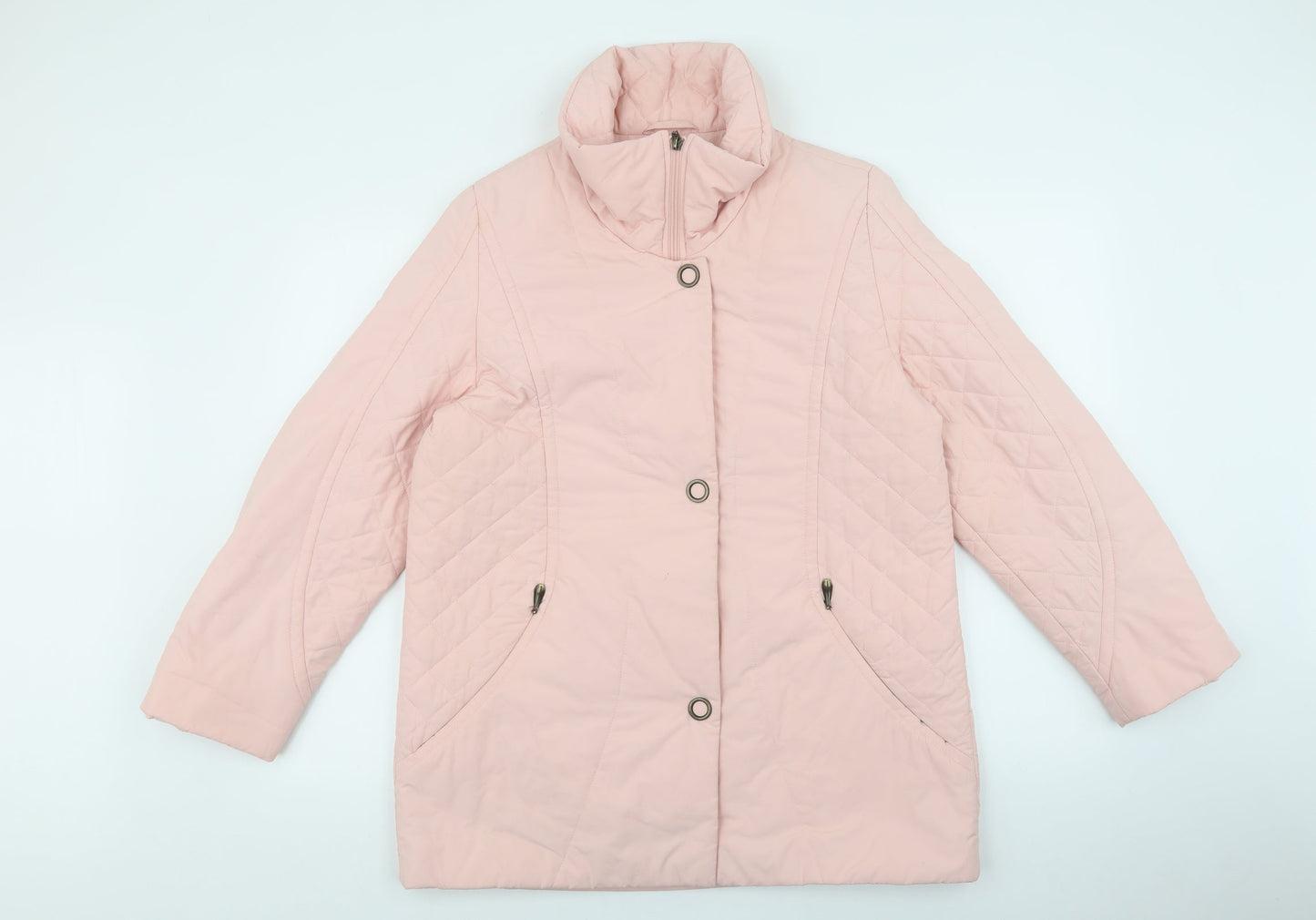 Marcona Womens Pink Puffer Jacket Coat Size 36 Zip