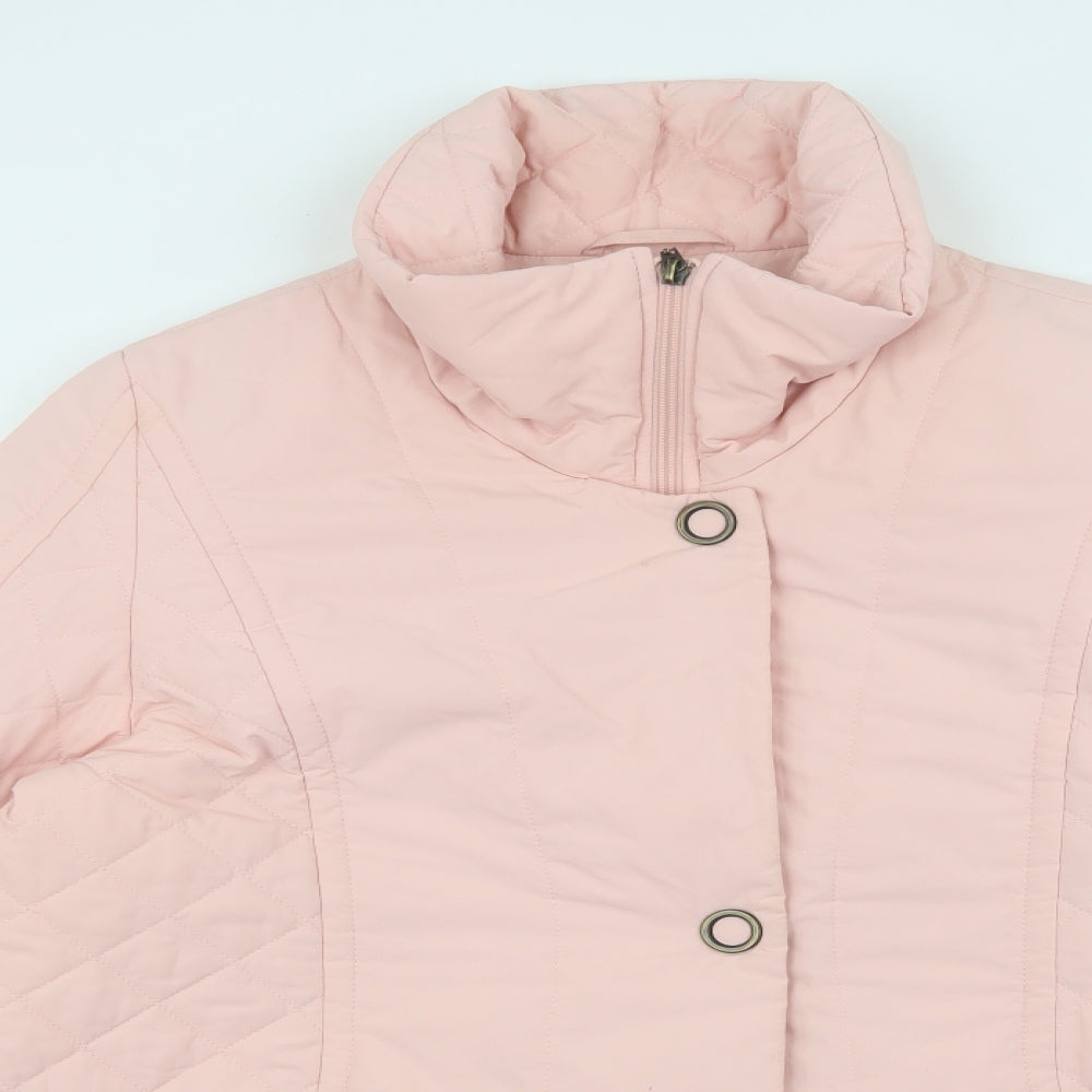 Marcona Womens Pink Puffer Jacket Coat Size 36 Zip