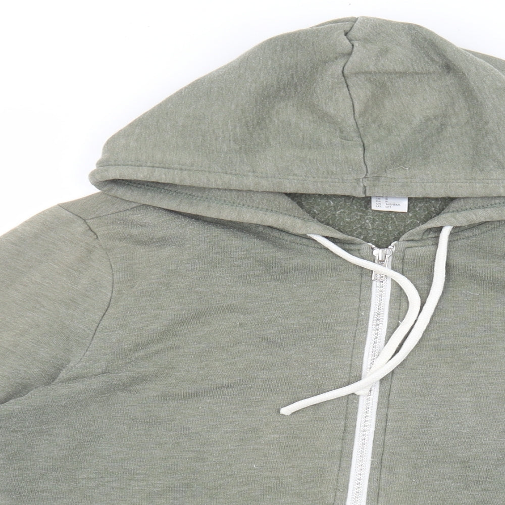 Divided by H&M Womens Green Cotton Full Zip Sweatshirt Size S Zip