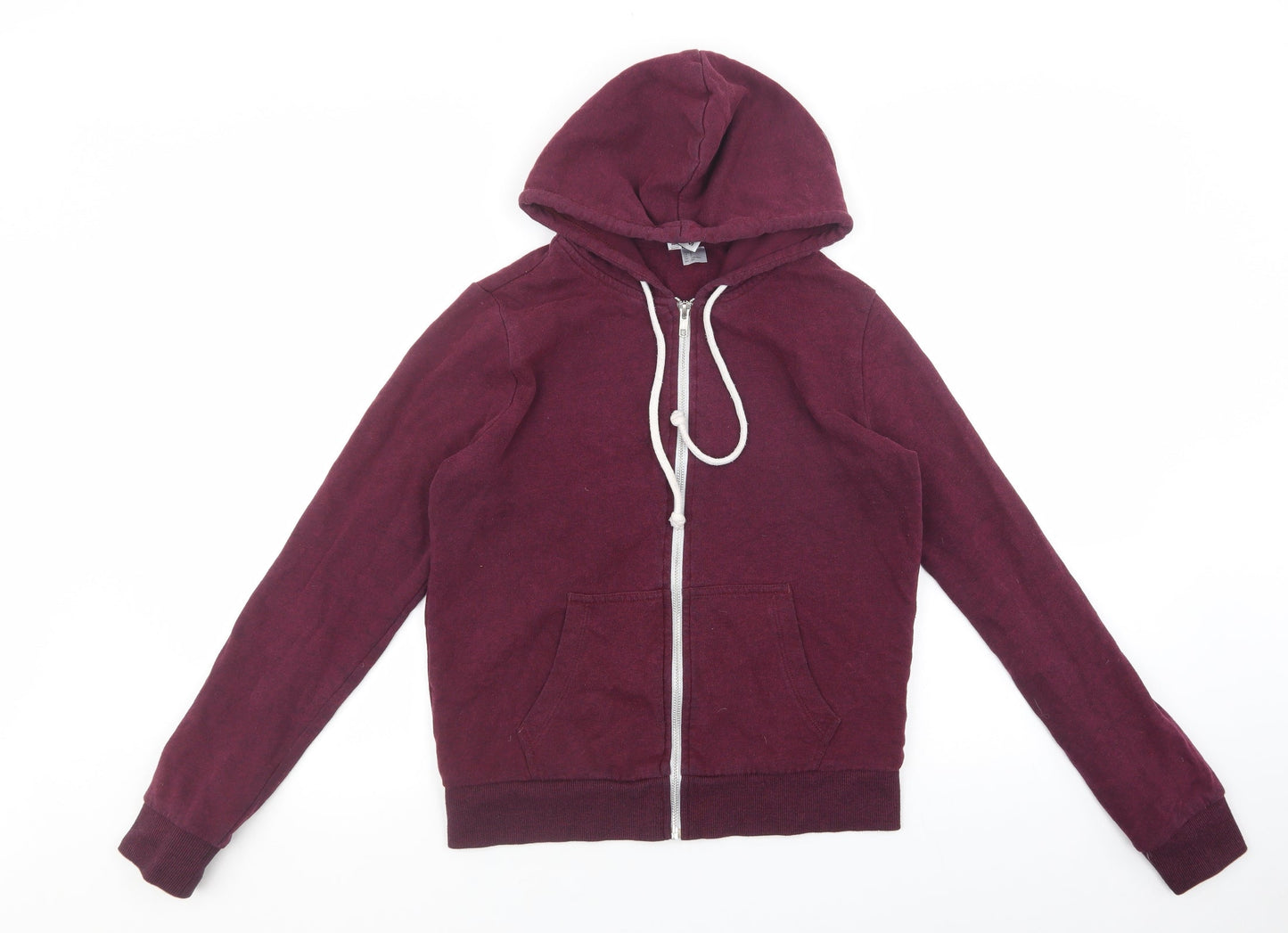 Divided by H&M Womens Red Cotton Full Zip Hoodie Size S Zip