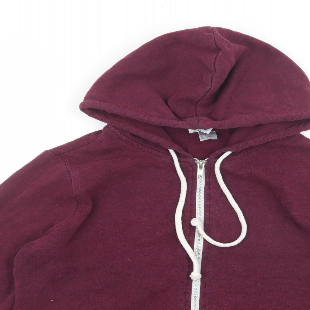 Divided by H&M Womens Red Cotton Full Zip Hoodie Size S Zip
