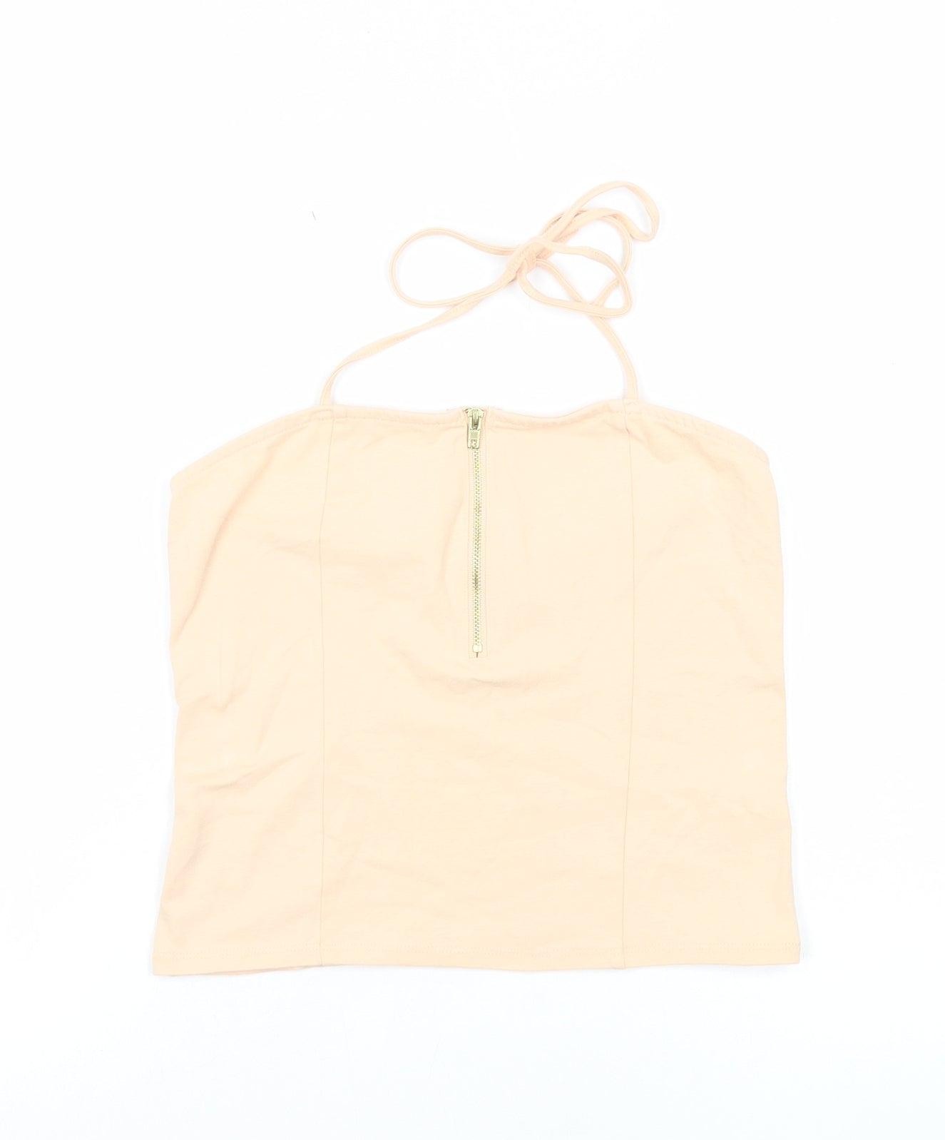 Kimchi Blue Womens Beige Cotton Cropped Tank Size M Halter