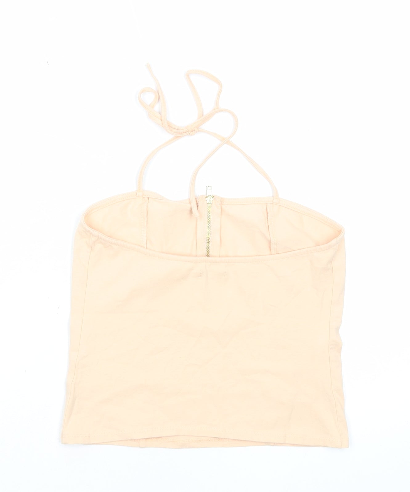Kimchi Blue Womens Beige Cotton Cropped Tank Size M Halter