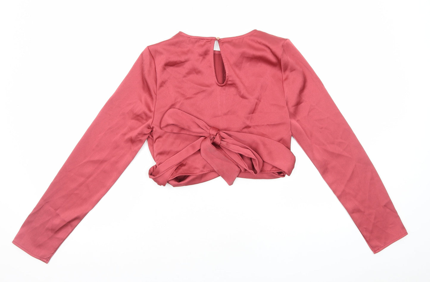 The Girlcode Womens Red Polyester Cropped T-Shirt Size 10 Round Neck - Tie Waist