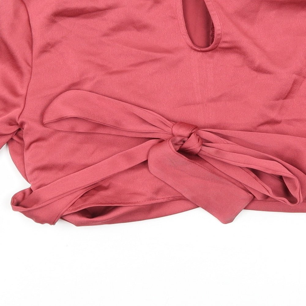 The Girlcode Womens Red Polyester Cropped T-Shirt Size 10 Round Neck - Tie Waist