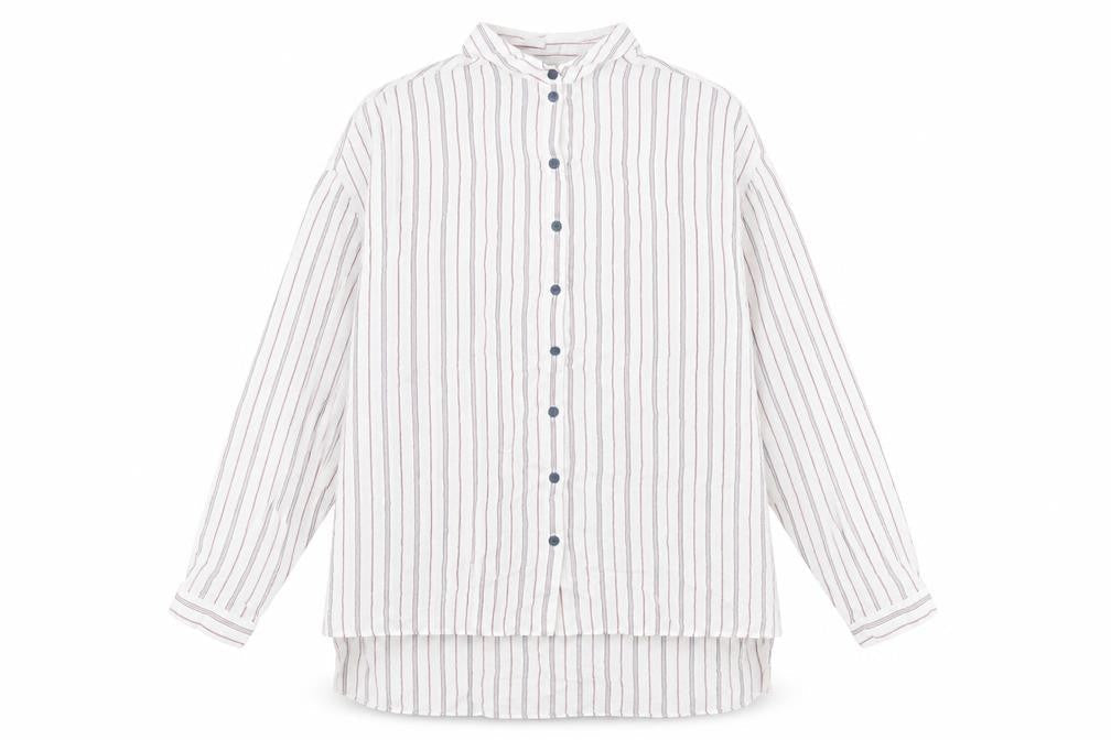 Topshop Womens Multicoloured Striped Viscose Basic Button-Up Size 10 Collared