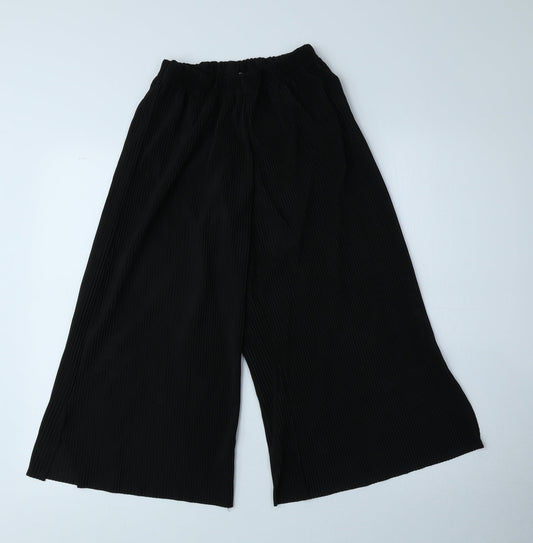 ASOS Womens Black Polyester Cropped Trousers Size 8 L20 in Regular