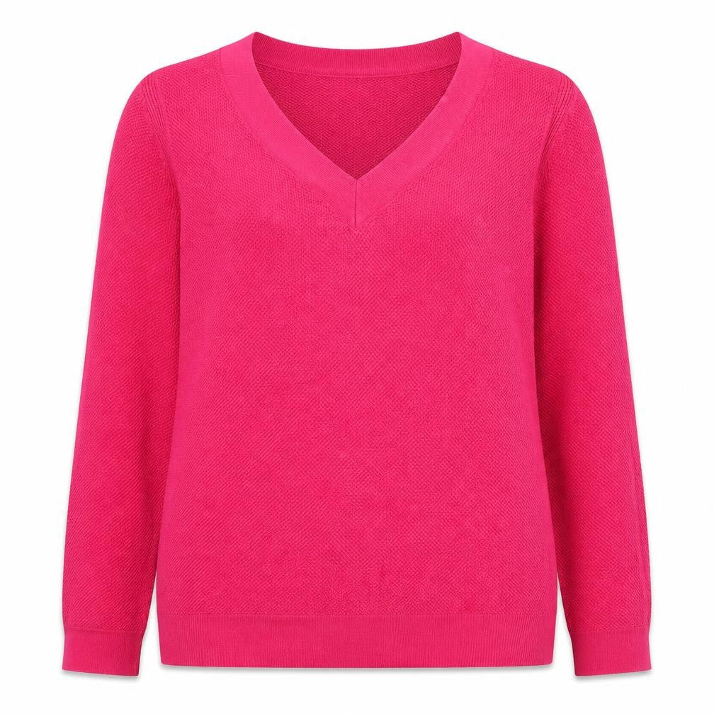 Gap Womens Pink V-Neck Cotton Pullover Jumper Size M