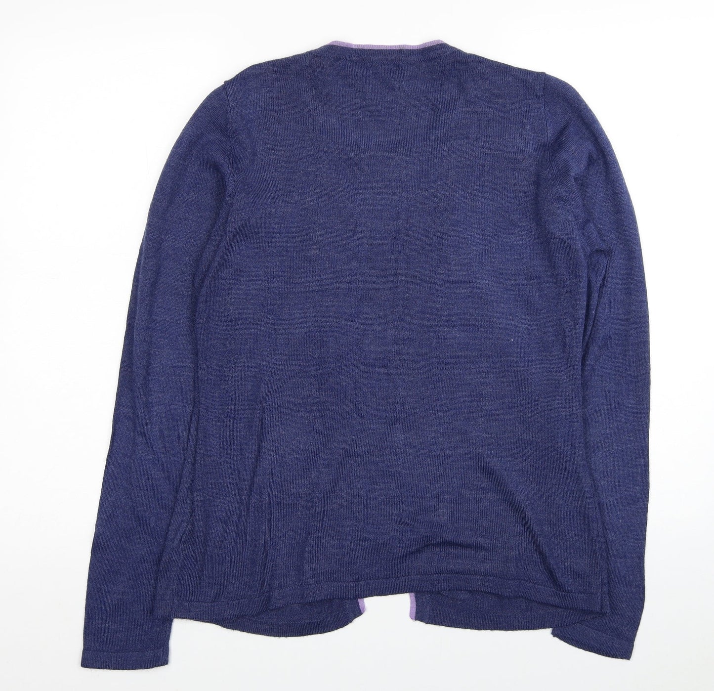 EWM Womens Purple Round Neck Geometric Acrylic Pullover Jumper Size 10 - Size 10-12 Cardigan Effect