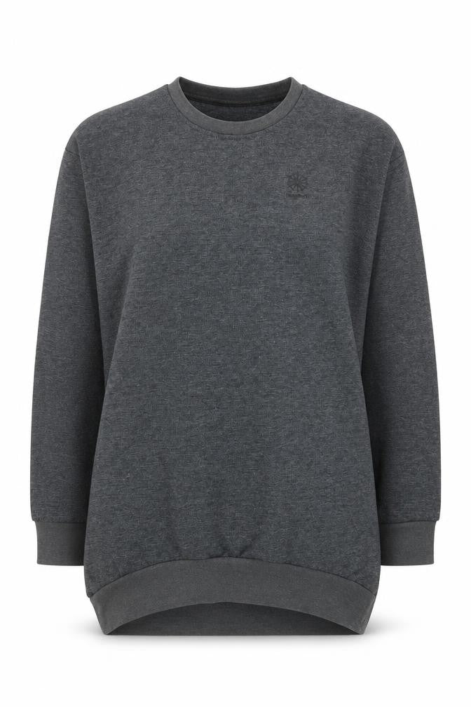 Womens UK 8 Relaxed Reebok Grey Tunic Sweatshirt