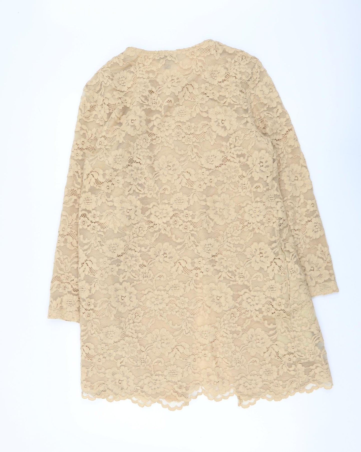 Top Shop Womens Beige Jacket Coatigan Size 10 Button
