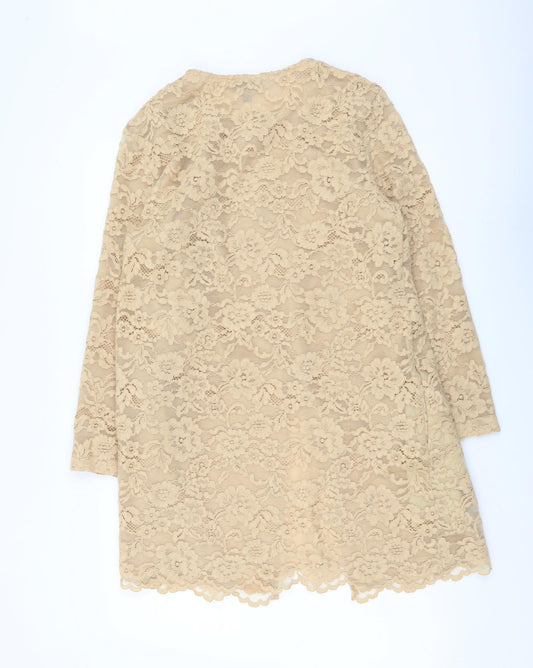 Top Shop Womens Beige Jacket Coatigan Size 10 Button