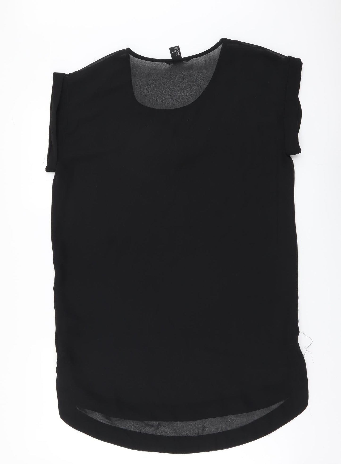 H&M Womens Black Polyester T-Shirt Dress Size S Round Neck Pullover