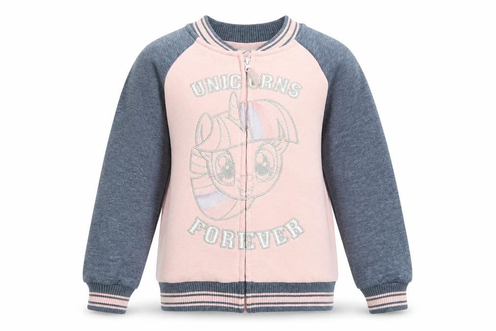 Smith&Brooks Girls Multicoloured Colourblock Polyester Full Zip Sweatshirt Size 11-12 Years Zip - Unicorn, Angel wings