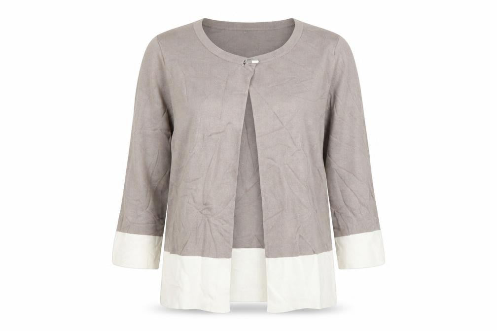 Blanca Womens Beige Round Neck Viscose Cardigan Jumper Size 10