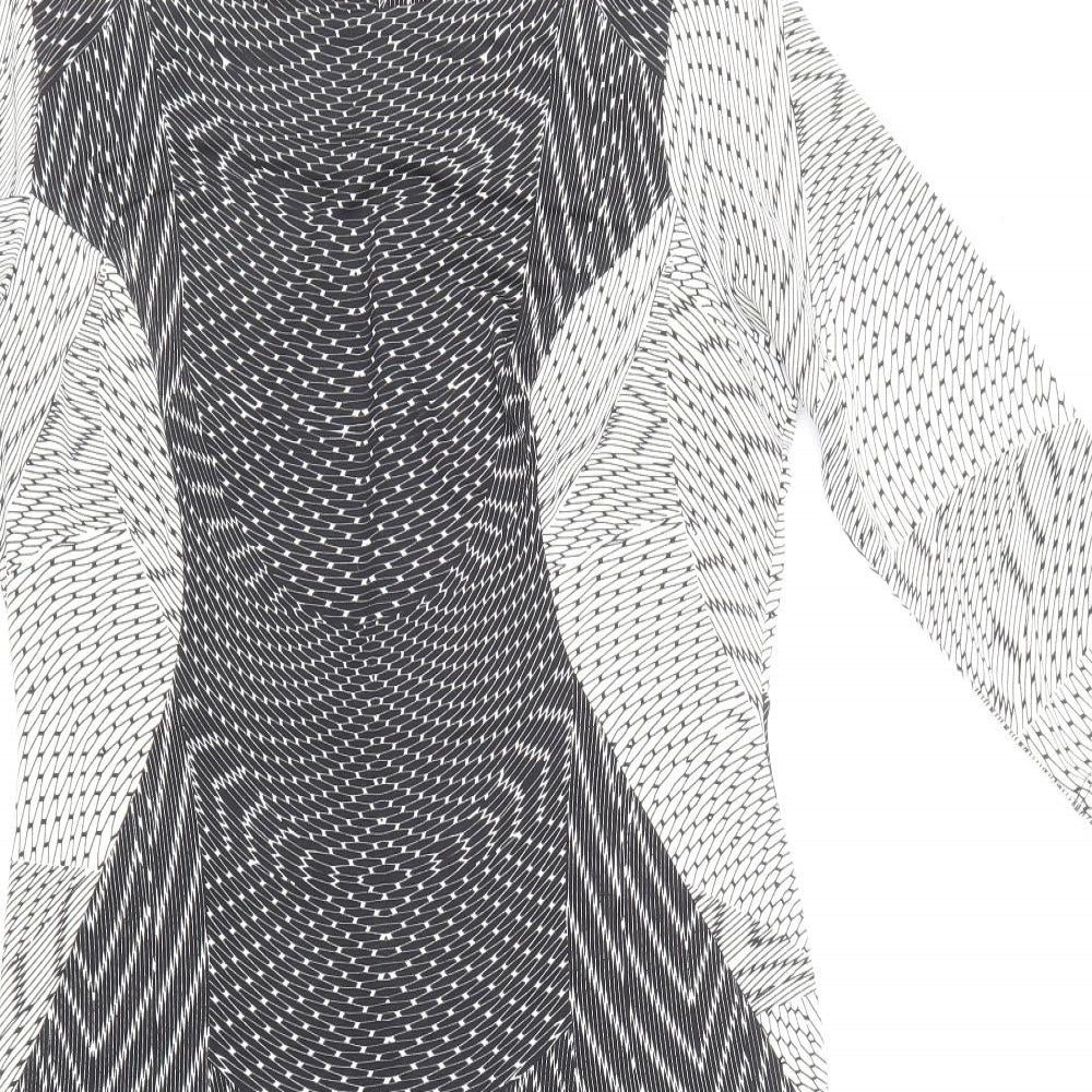 Autograph Womens Multicoloured Geometric Polyester Pencil Dress Size 12 Round Neck Zip -