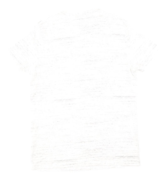 Hollister Mens White Cotton T-Shirt Size M Round Neck - Hollister logo embroidered