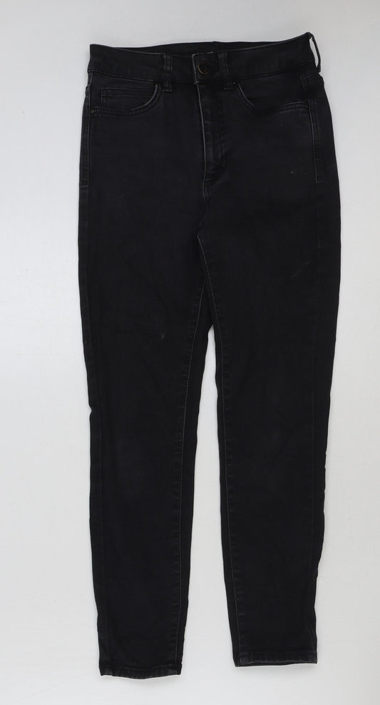 Marks and Spencer Womens Black Cotton Skinny Jeans Size 8 L27 in Regular Button