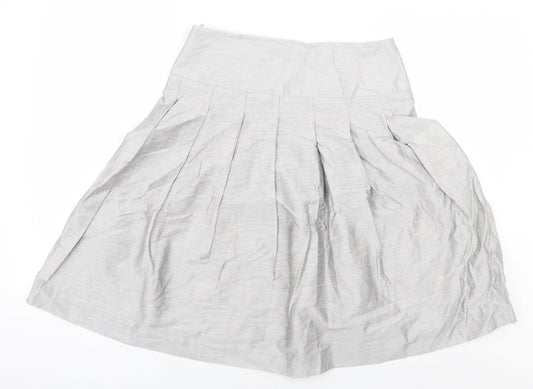 Bandolera Womens Grey Floral Viscose A-Line Skirt Size 10 Zip