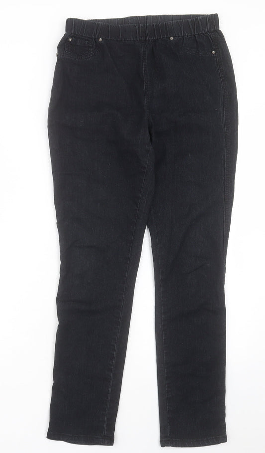 Preworn Womens Black Cotton Jegging Trousers Size 30 in L30 in Regular
