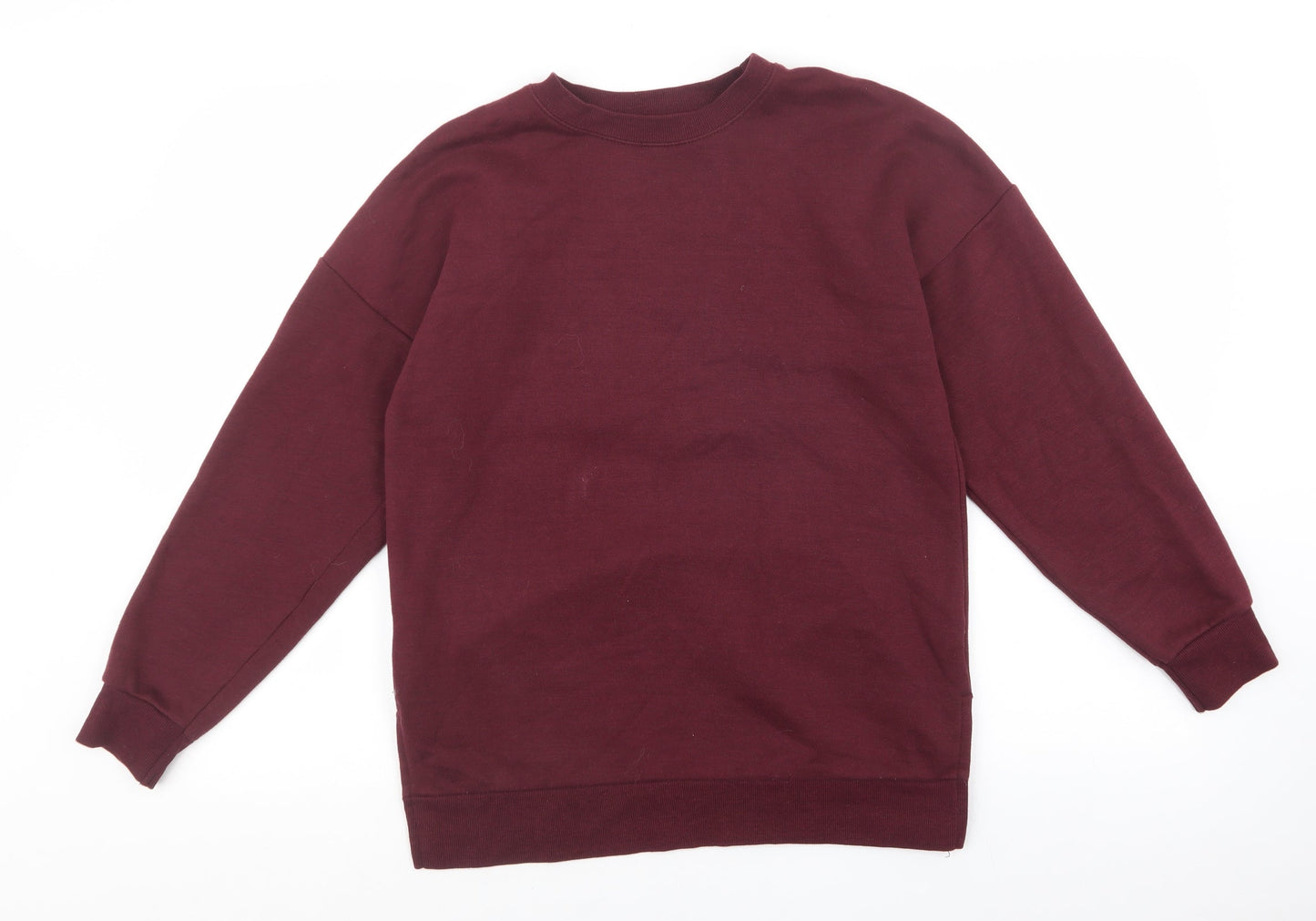 New Look Womens Red Cotton Pullover Sweatshirt Size 6