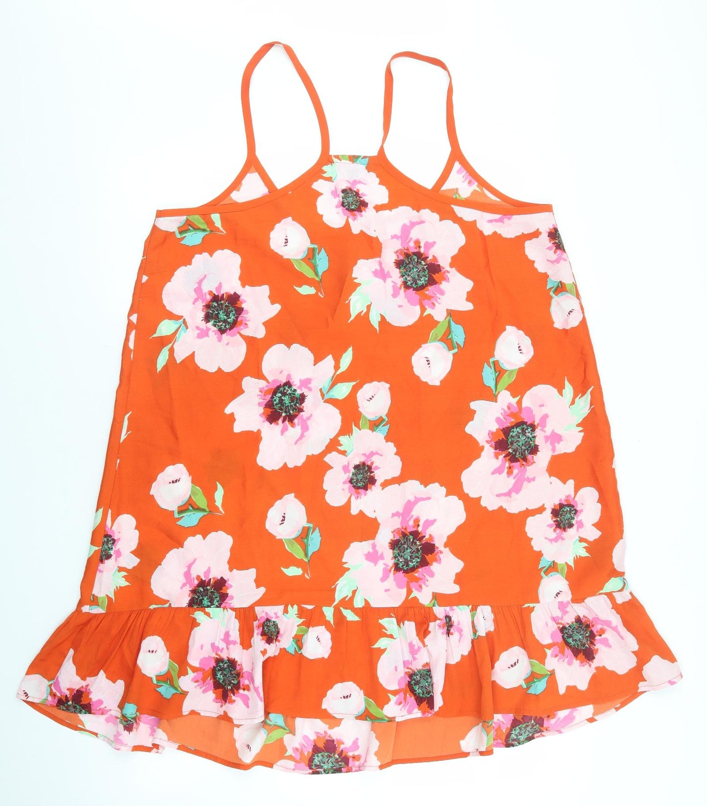 Studio Womens Multicoloured Floral Polyester Camisole Tank Size 16 Boat Neck - Straps