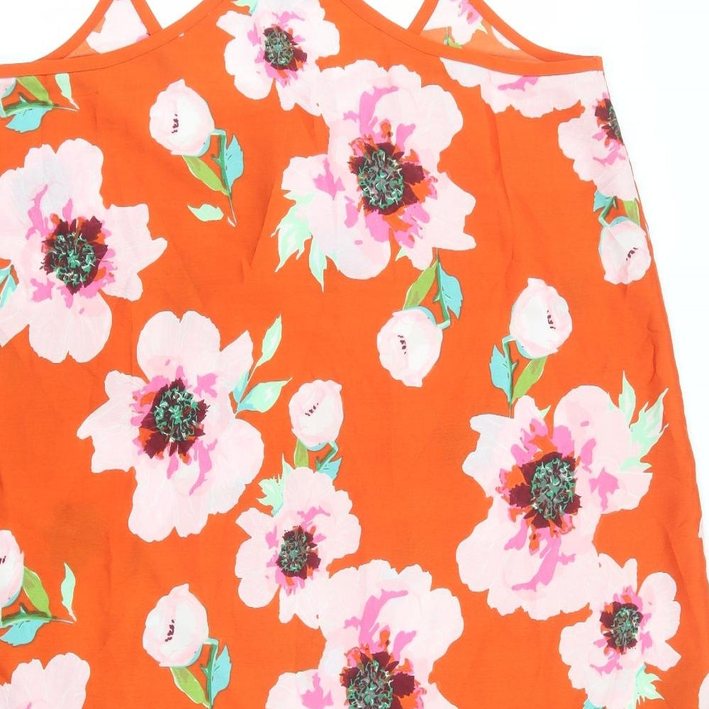 Studio Womens Multicoloured Floral Polyester Camisole Tank Size 16 Boat Neck - Straps