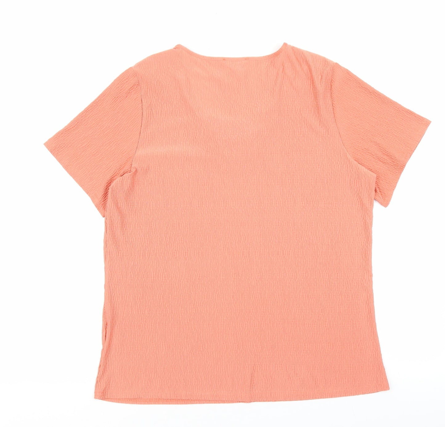 Jenny Lloyd Womens Pink Polyester Basic T-Shirt Size XL Scoop Neck - Textured