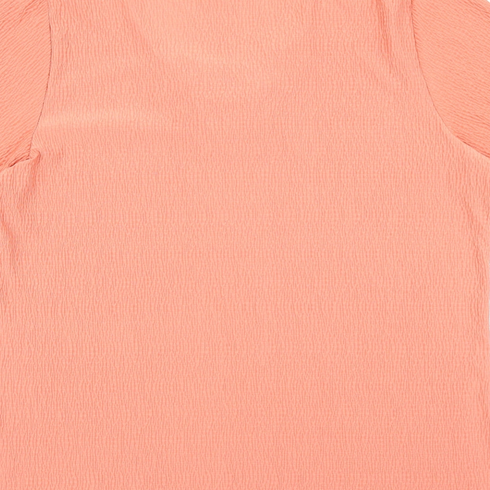 Jenny Lloyd Womens Pink Polyester Basic T-Shirt Size XL Scoop Neck - Textured