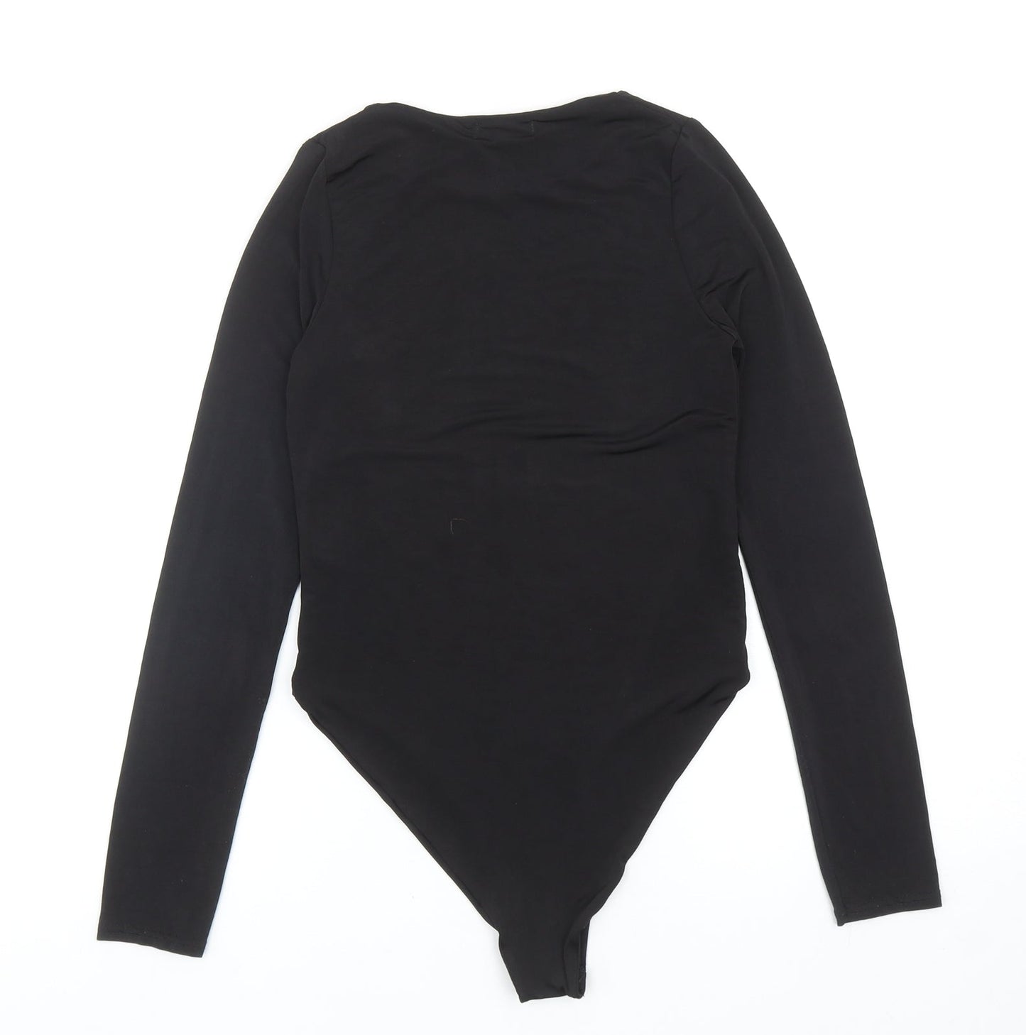 PRETTYLITTLETHING Womens Black Polyester Bodysuit One-Piece Size 8 L11 in Snap