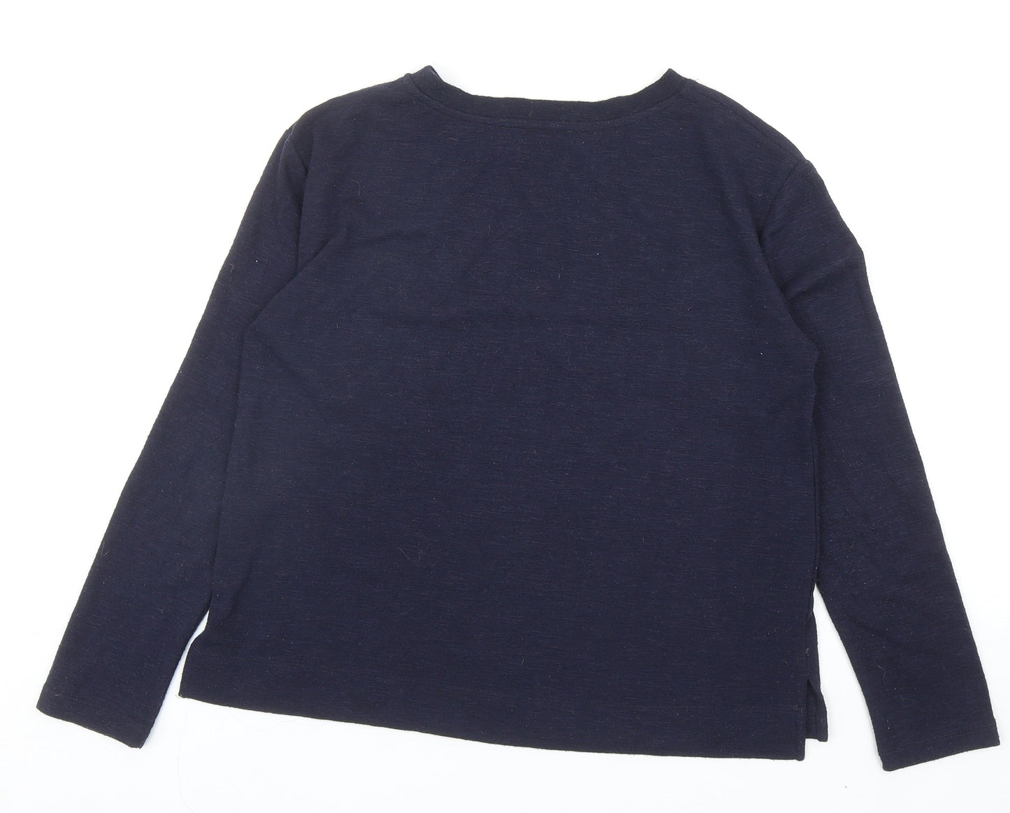 Marks and Spencer Womens Blue Floral Polyester Pullover Sweatshirt Size 10 Pullover