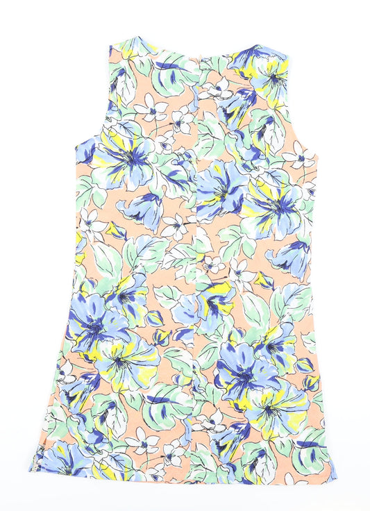 Asura Womens Pink Floral Polyester A-Line One Size Boat Neck Zip