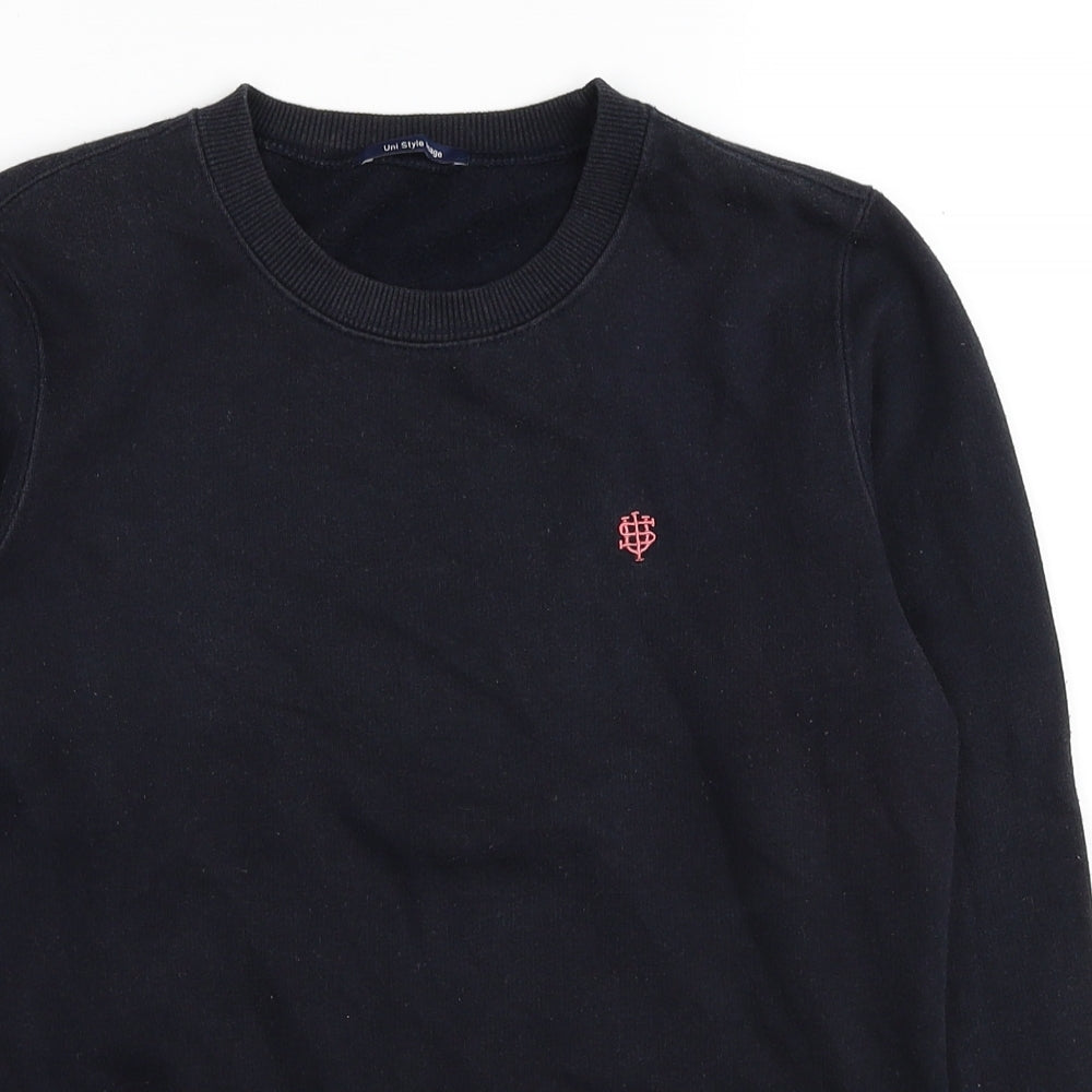 Uni Style Image Womens Black Cotton Pullover Sweatshirt Size 10 Pullover