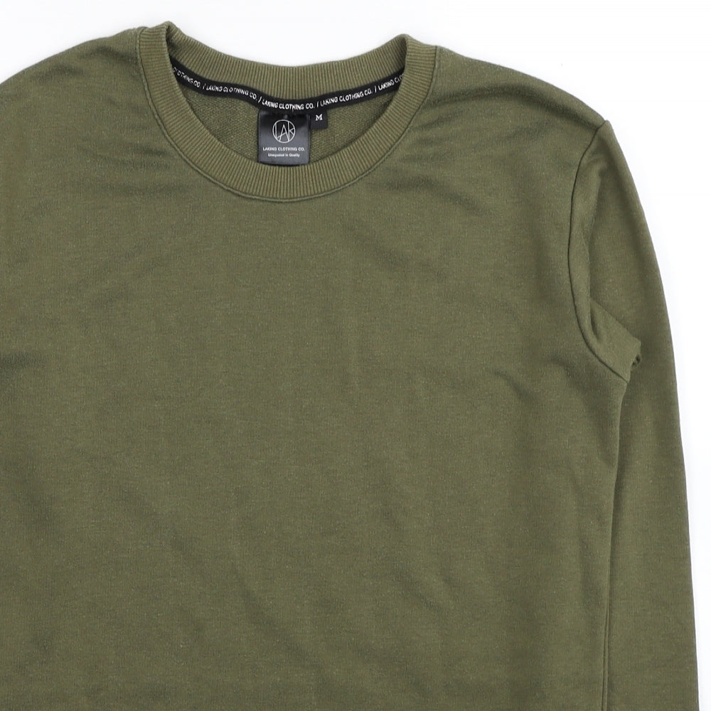 Laking Clothing Mens Green Polyester Pullover Sweatshirt Size M