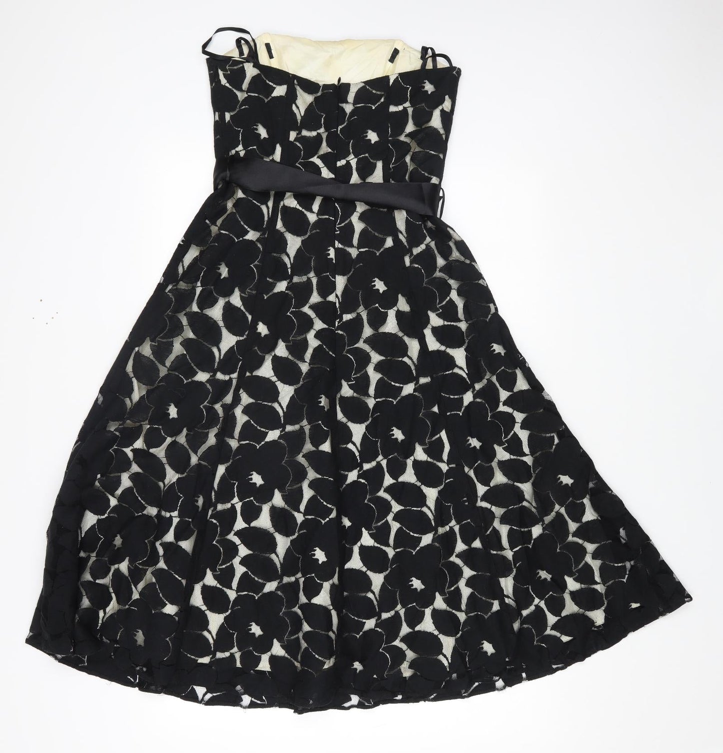 Debut Womens Black Polyester Fit & Flare Size 6 Sweetheart Zip